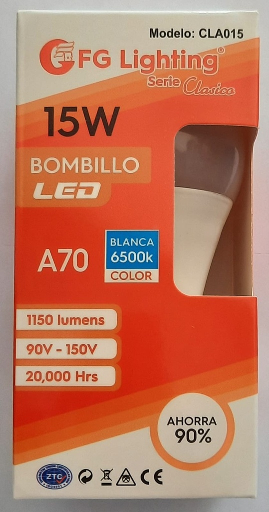 FOCO LED CLASICA DE 15W FG LIGHTING