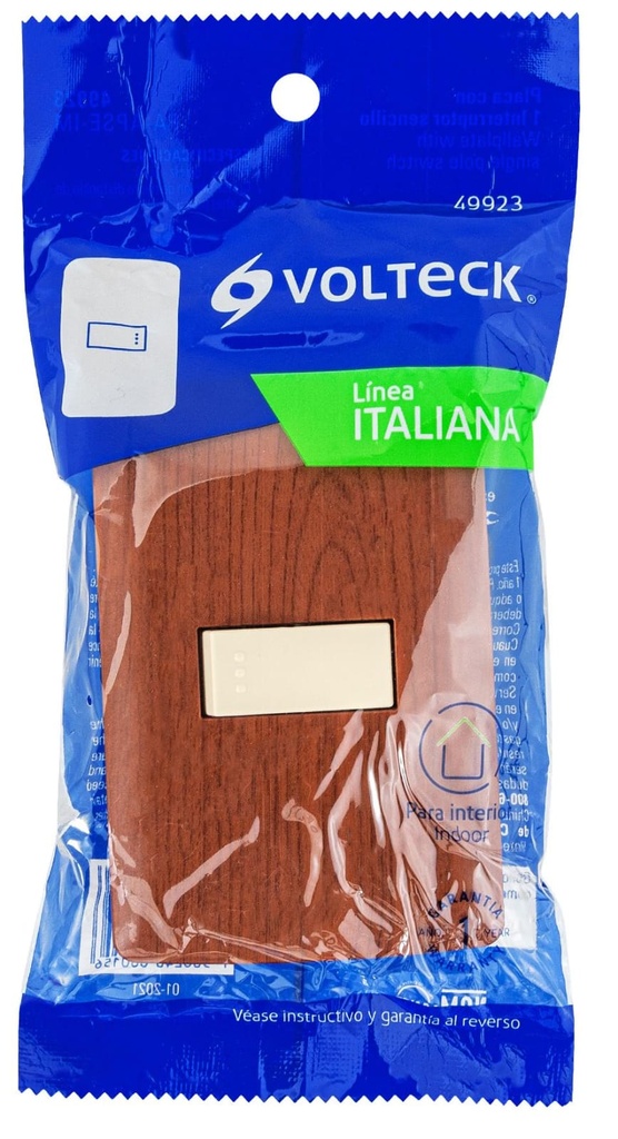 INTERRUPTOR SENCILLO 10A 120V ITALIANA MADERA VOLTECK