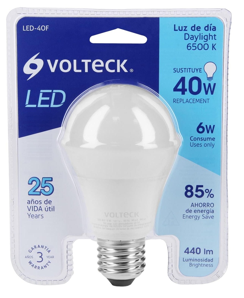 LAMPARA LED A19 6W E27 VOLTECK
