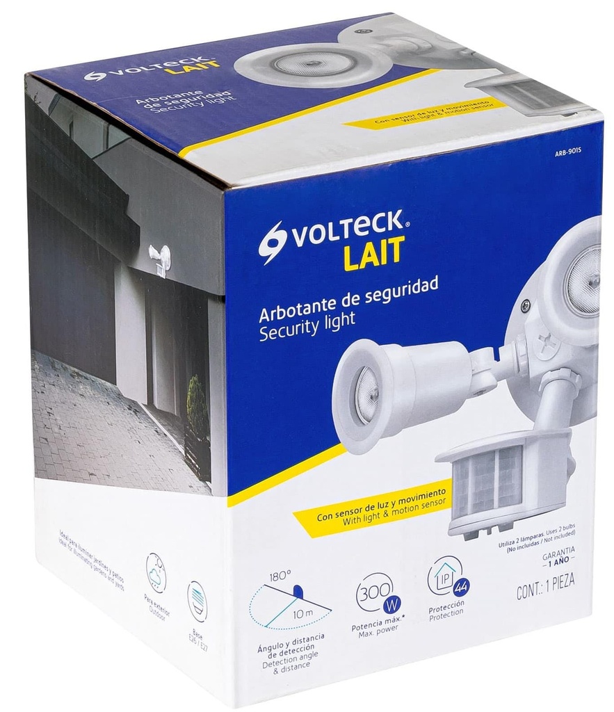 LUMINARIO P/INTEMPERIE 300W SENSOR DE MOV BLANCO VOLTECK
