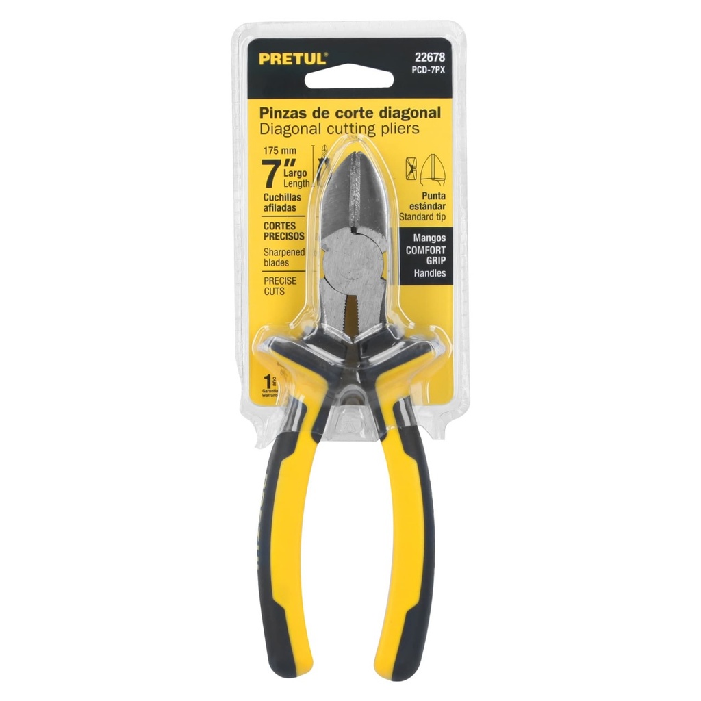 PINZA CORTE DIAGONAL 7 GRIP PRETUL