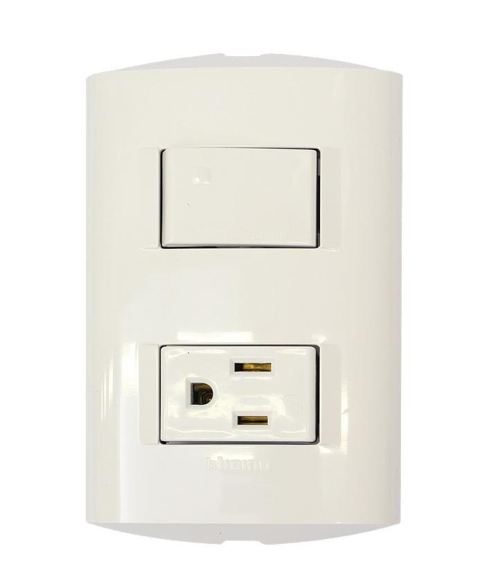ARMADURA CON SWITCH BLANCO MODUS STYLE BTICINO 15A