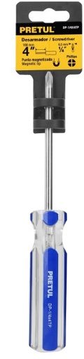 [21474] DESARMADOR PHILLIPS TRANSPARENTE 1/4X4 PRETUL