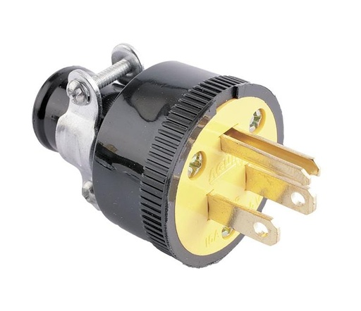 [1709BK] ESPIGA DE HULE 15A 3/P EAGLE C/ABRA